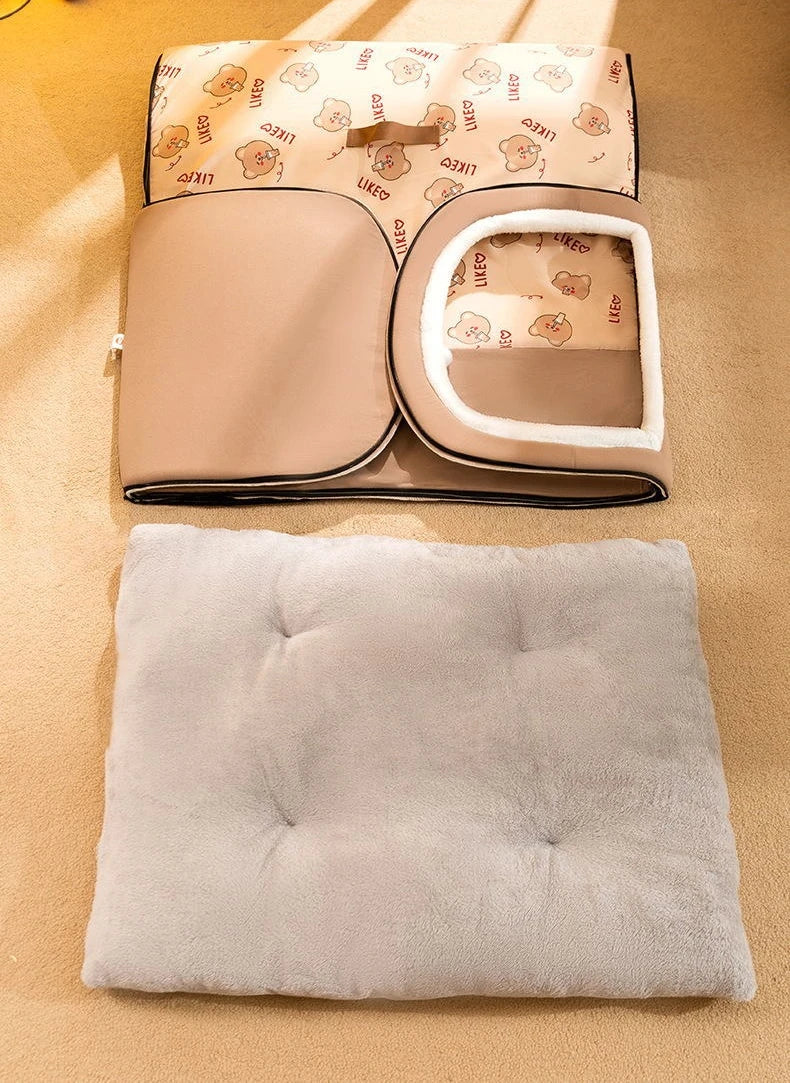 Calming Enclosed Pet Bed