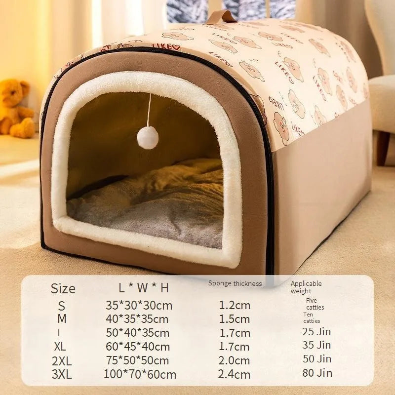 Calming Enclosed Pet Bed
